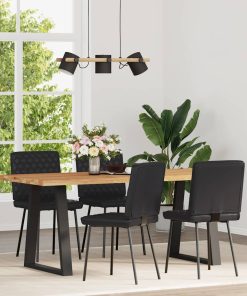 vidaXL Esszimmerstühle 4 Stk. Schwarz Kunstleder