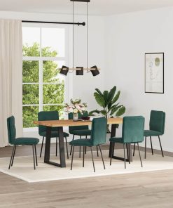 vidaXL Esszimmerstühle 6 Stk. Dunkelgrün Samt