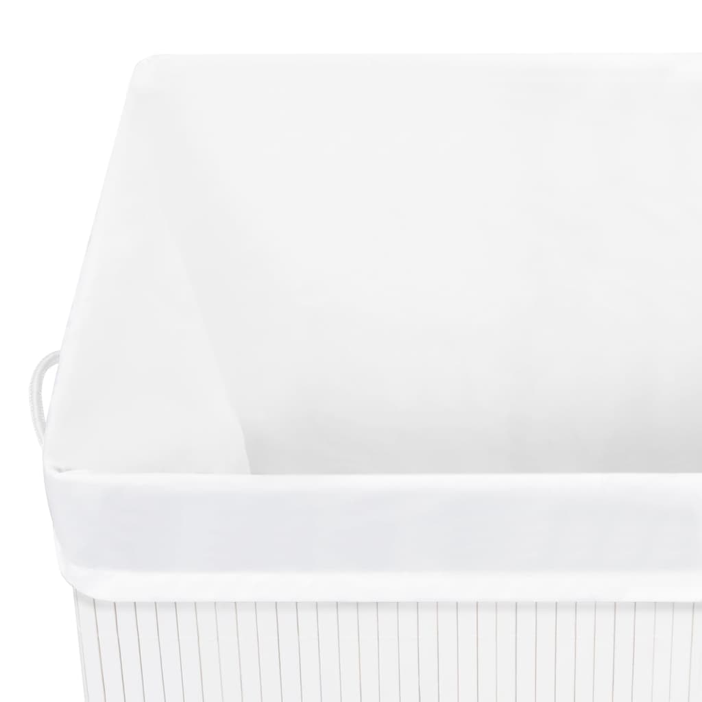 vidaXL Bambus-Wäschekorb mit 1 Fach Weiß 83 L
