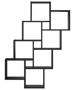 vidaXL Würfelregal Schwarz 90x15x119 cm Holzwerkstoff