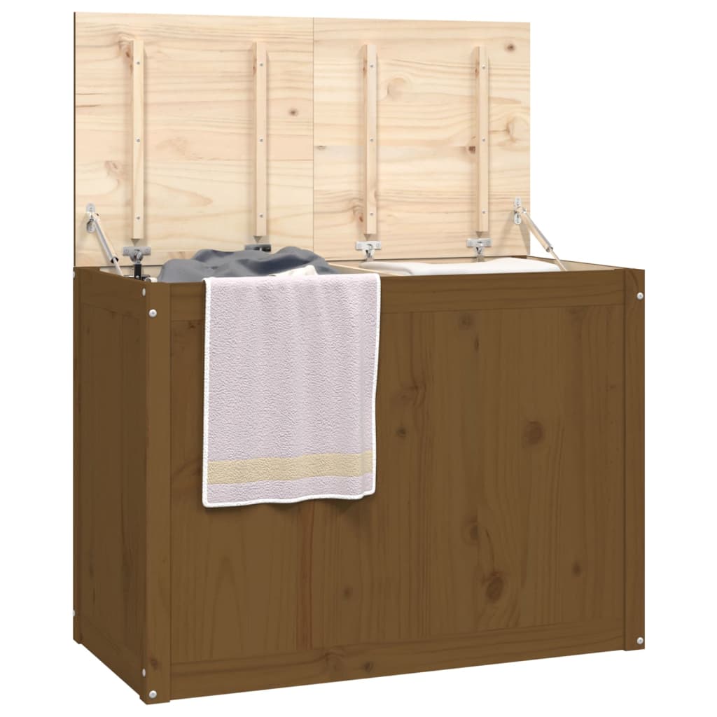 vidaXL Wäschetruhe Honigbraun 88,5x44x66 cm Massivholz Kiefer