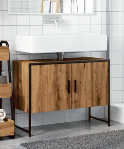 vidaXL Waschbeckenunterschrank Artisan-Eiche 80x33x60 cm Holzwerkstoff