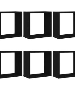 vidaXL Würfel-Wandregale 6 Stk. Schwarz Eichen-Optik 30x15x30 cm