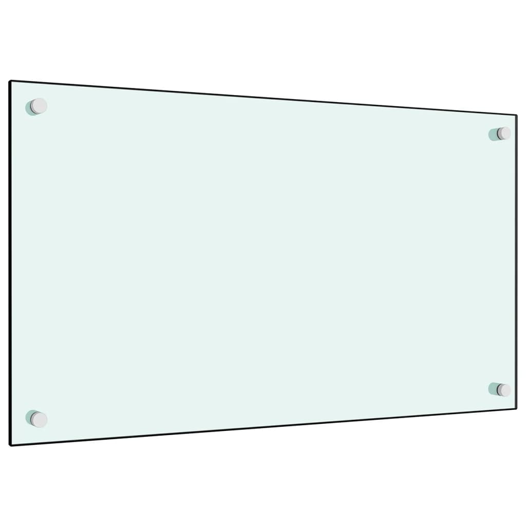 vidaXL Küchenrückwände 2 Stk. Weiß 70x60 cm Hartglas