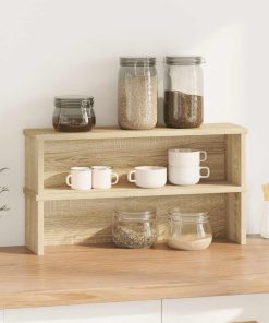vidaXL Küchenregale Stapelbar 2 Stk. Sonoma-Eiche 50x15x16 cm