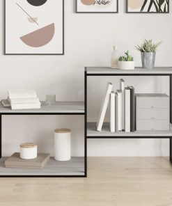 vidaXL Wandregale 4 Stk. Grau Sonoma 60x40x1,5 cm Holzwerkstoff