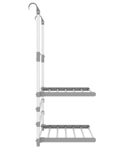 vidaXL Wäschetrockner für Balkon 54x25x42 cm Aluminium