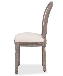 vidaXL Esszimmerstühle 6 Stk. Creme Stoff
