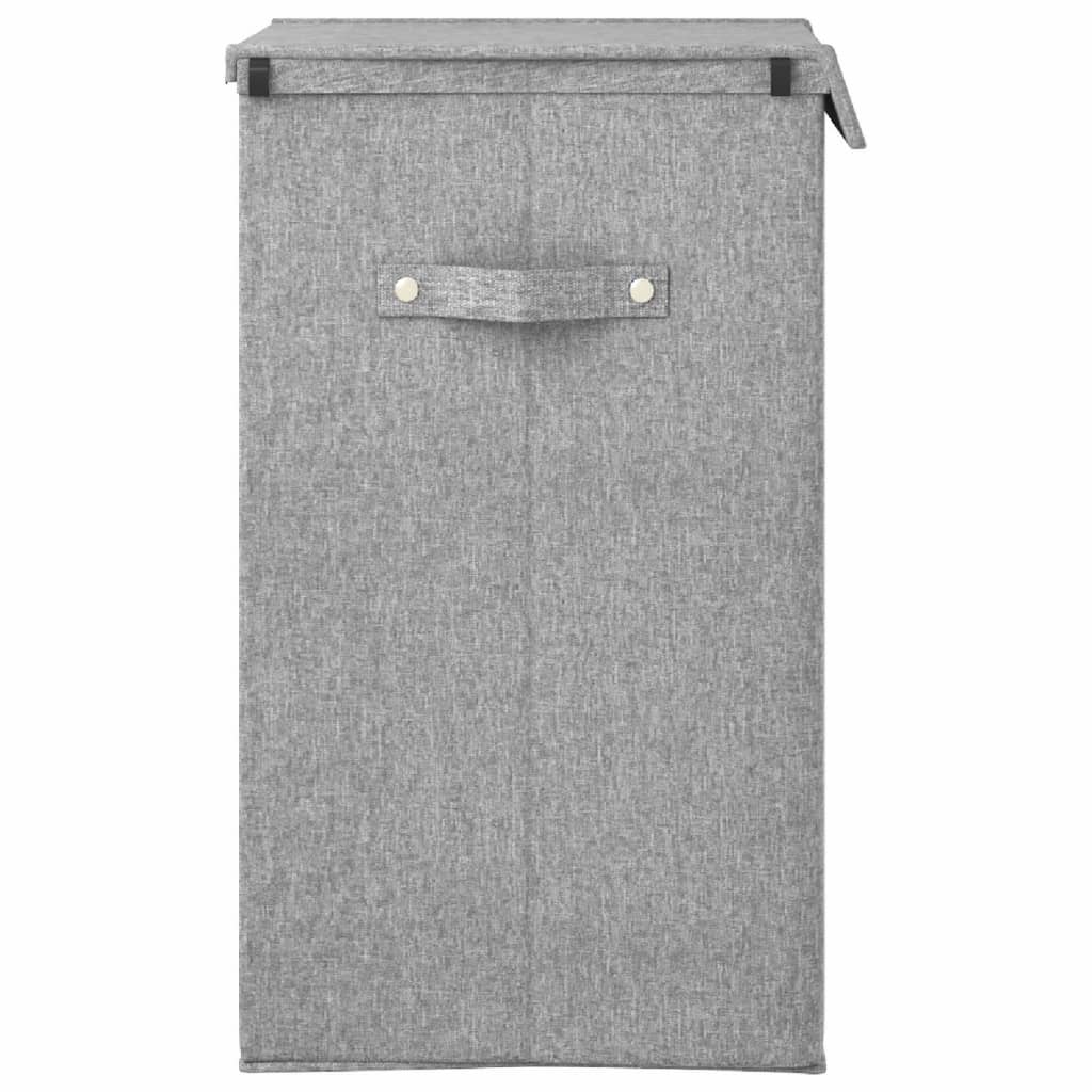 vidaXL Faltbarer Wäschekorb Grau 51x34,5x59 cm Leinenimitat Stoff