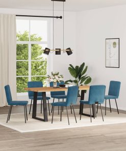 vidaXL Esszimmerstühle 6 Stk. Blau Samt