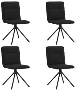 vidaXL Esszimmerstühle 4 Stk. Schwarz Stoff