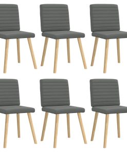 vidaXL Esszimmerstühle 6 Stk. Dunkelgrau Stoff