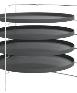 vidaXL Pizzableche 4 Stk. mit Gestell Ø 28 cm Stahl