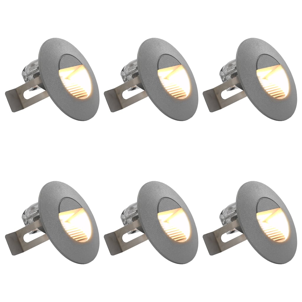 vidaXL Außenwandleuchten 6 Stk. LED 5 W Silbern Rund