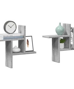 vidaXL Wandregale 2 Stk. Grau Sonoma 38x12x38 cm Holzwerkstoff