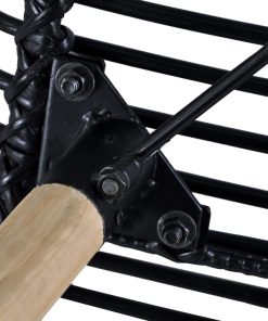 vidaXL Esszimmerstühle 4 Stk. Schwarz Natur Rattan