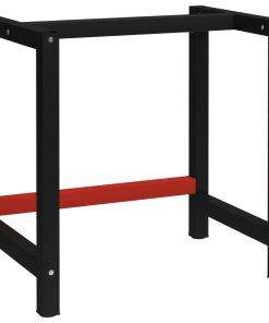 vidaXL Werkbankgestell Metall 80x57x79 cm Schwarz und Rot