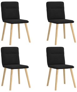 vidaXL Esszimmerstühle 4 Stk. Schwarz Stoff