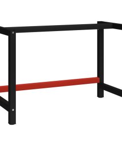 vidaXL Werkbankgestell Metall 120x57x79 cm Schwarz und Rot