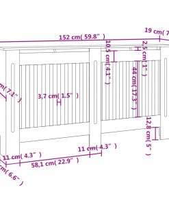 vidaXL Heizkörperabdeckung 2 Stk. Weiß MDF 152 cm