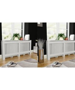 vidaXL Heizkörperabdeckung 2 Stk. Weiß MDF 172 cm