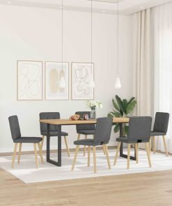 vidaXL Esszimmerstühle 6 Stk. Dunkelgrau Stoff