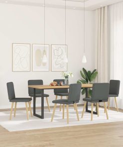 vidaXL Esszimmerstühle 6 Stk. Dunkelgrau Stoff