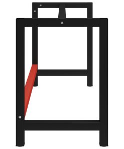 vidaXL Werkbankgestell Metall 150x57x79 cm Schwarz und Rot