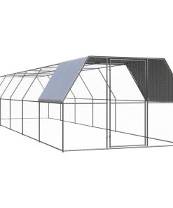 vidaXL Outdoor-Hühnerkäfig 3x12x2 m Verzinkter Stahl