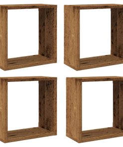 vidaXL Würfel-Wandregale 4 Stk. Altholz-Optik 30x15x30 Holzwerkstoff