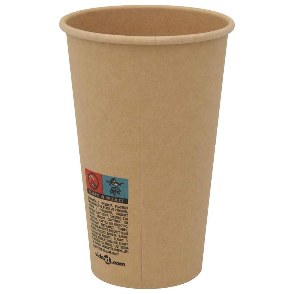 vidaXL Pappbecher 1000 Stk. 16oz 400ml Braun