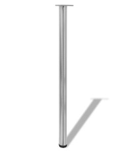 4 höhenverstellbare Tischbeine Nickel gebürstet 1100 mm
