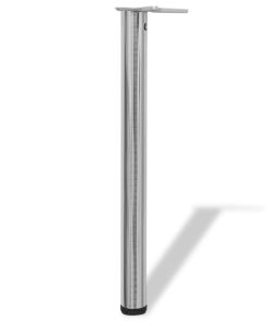 4x höhenverstellbares Tischbein Nickel gebürstet 710 mm