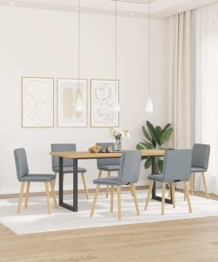 vidaXL Esszimmerstühle 6 Stk. Hellgrau Stoff