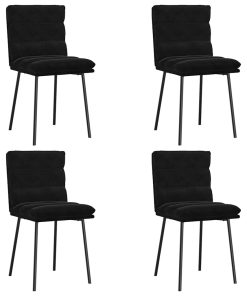 vidaXL Esszimmerstühle 4 Stk. Schwarz Samt