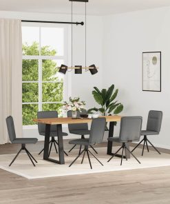 vidaXL Esszimmerstühle 6 Stk. Dunkelgrau Stoff