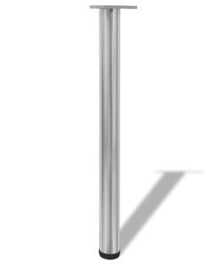 4x höhenverstellbares Tischbein gebürstetes Nickel 710 mm
