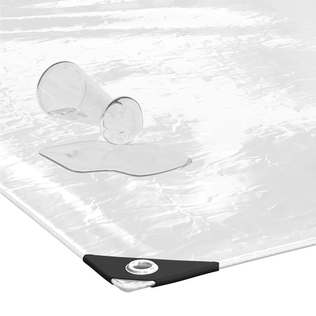 vidaXL Transparente Plane mit Ösen 8x8 m PVC