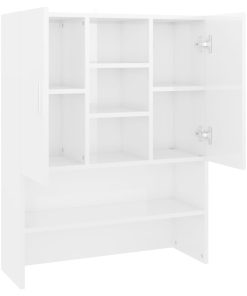 vidaXL Waschmaschinenschrank Hochglanz-Weiß 70,5x25,5x90 cm