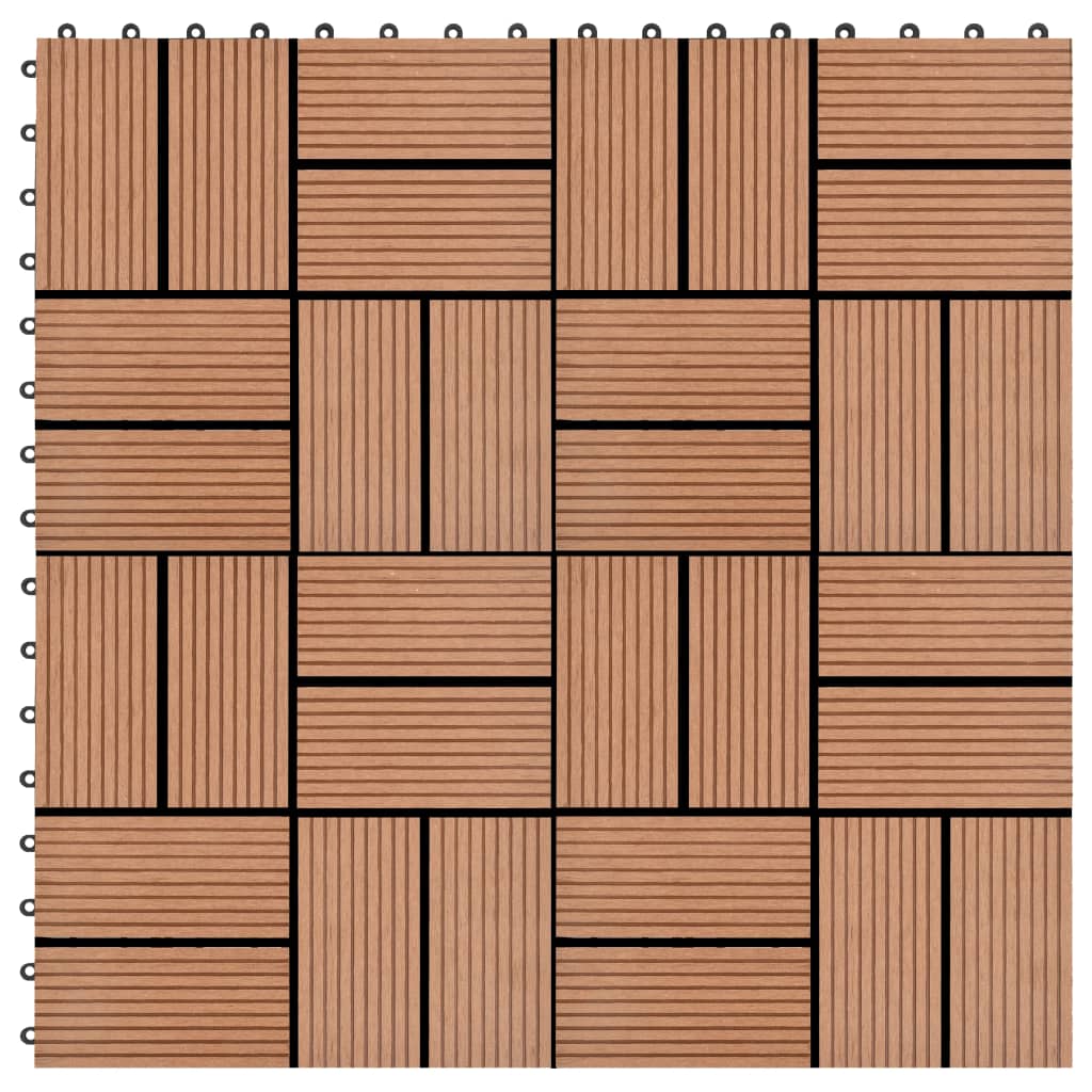vidaXL Terrassenfliesen 11 Stück WPC 30 x 30 cm 1 qm Braun