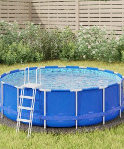 vidaXL Pool-Bodentuch Hellgrau Ø306 cm Polyester Geotextil