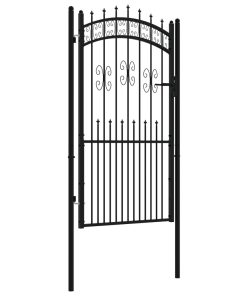 vidaXL Zauntor mit Speerspitzen Schwarz 103x225 cm Stahl