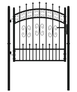vidaXL Zauntor mit Speerspitzen Schwarz 103x150 cm Stahl