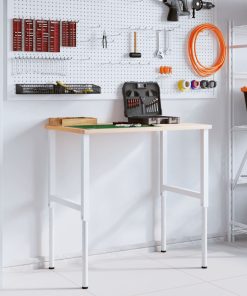 vidaXL Werkbankgestell Verstellbar 2 Stk. Metall 55x(69-95,5) cm Grau