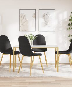vidaXL Esszimmerstühle 4 Stk. Schwarz Samt