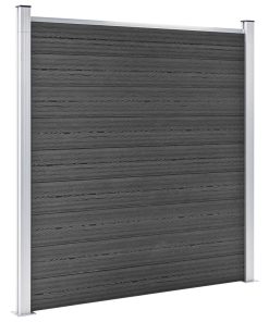 vidaXL Zaunelement Set WPC 699x186 cm Schwarz
