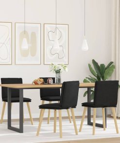 vidaXL Esszimmerstühle 4 Stk. Schwarz Stoff
