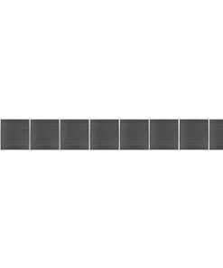 vidaXL Zaunelement Set WPC 1484x(105-186) cm Schwarz