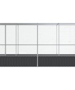 vidaXL Voliere mit Erweiterung Silbern 418,5x107x212 cm Stahl