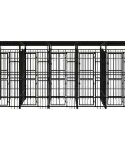 vidaXL Outdoor-Hundezwinger mit Dach Stahl 9,22 m²